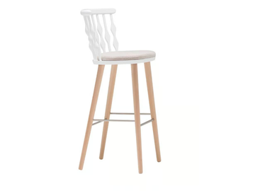 NUB BQ1452 / BQ1453 - High beech stool with integrated cushion by Andreu World - view 2
